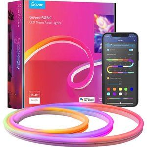 Neon Rope Lights RGBIC,16.4ftLED Strip Lights Music Sync,Customizable DIY Design